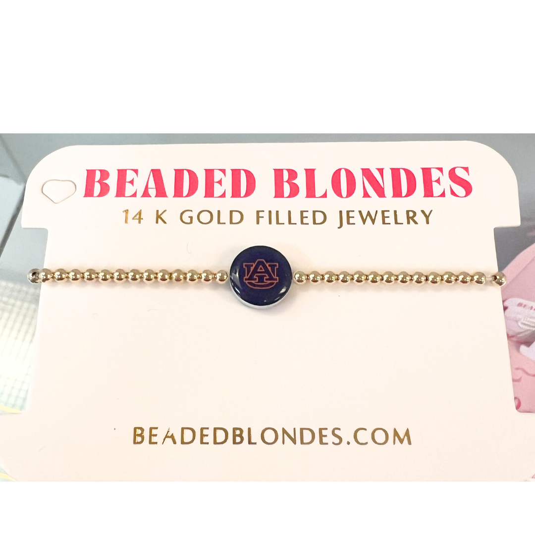 Beaded Blondes Auburn Logo Bracelet