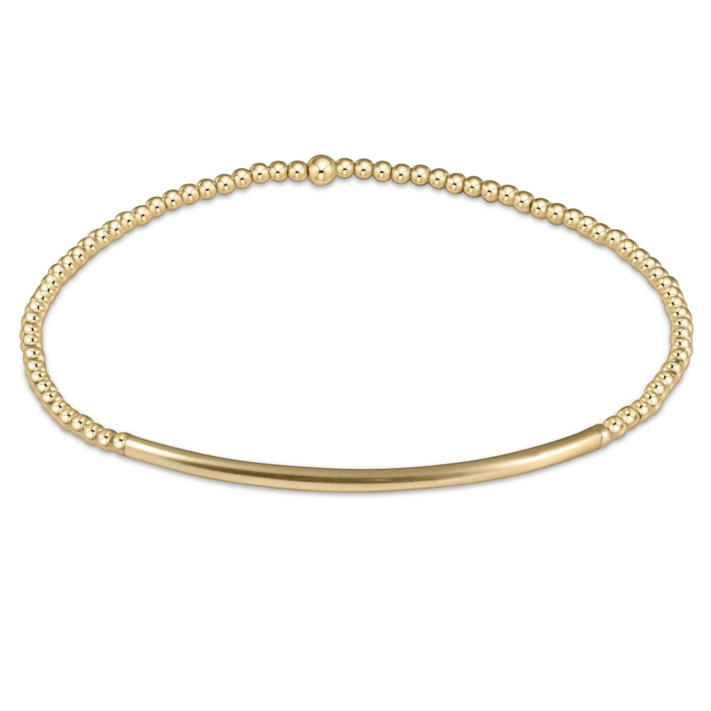 classic gold 2mm bead bracelet - bliss bar gold regular
