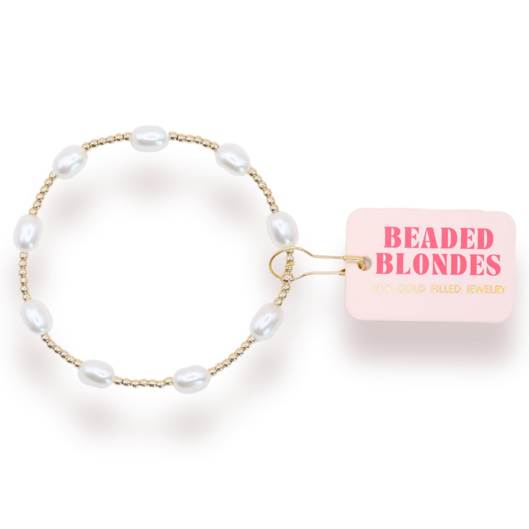 Dainty Ellie Pearl Bracelet in Gold