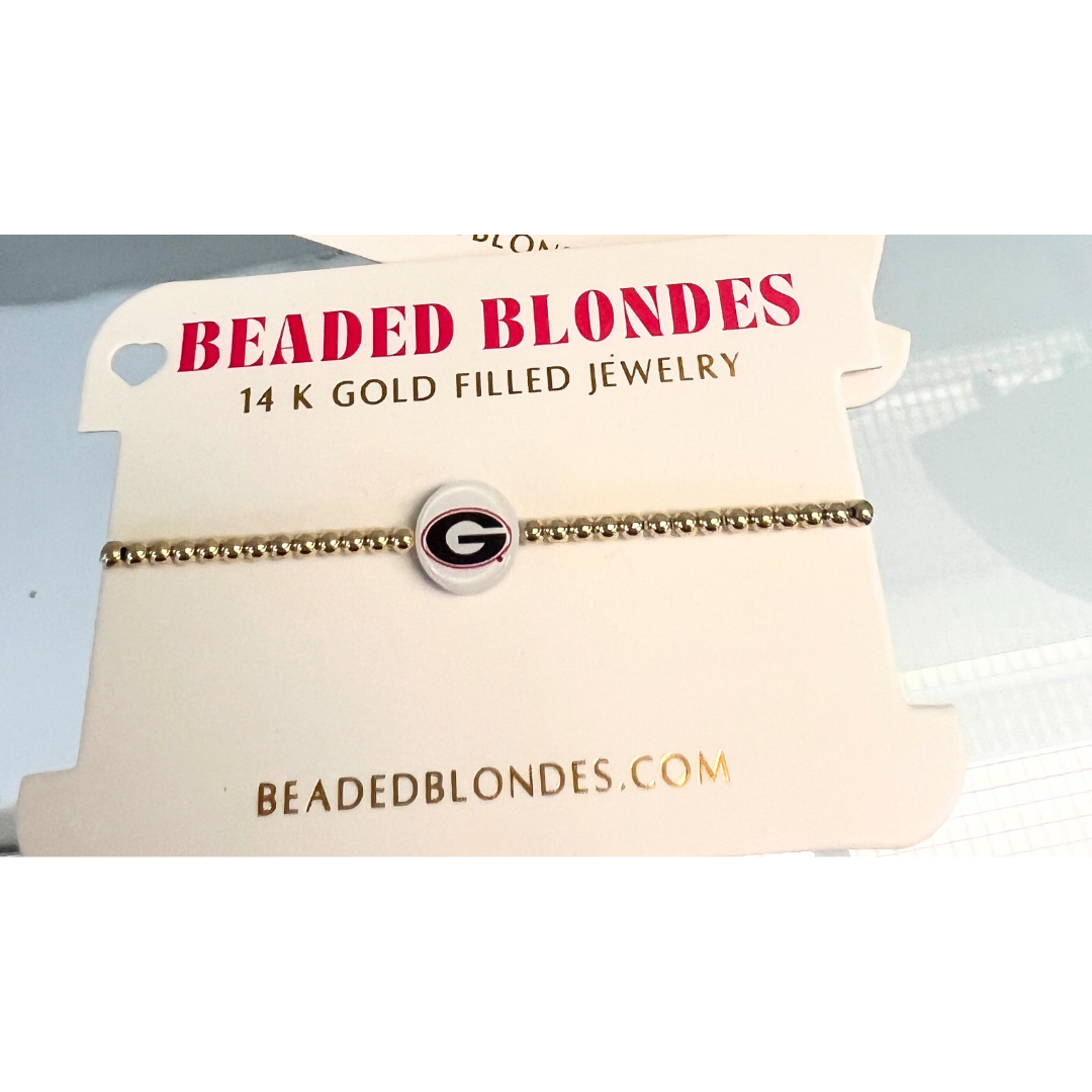 Beaded Blondes University of Georgia Logo Bracelet
