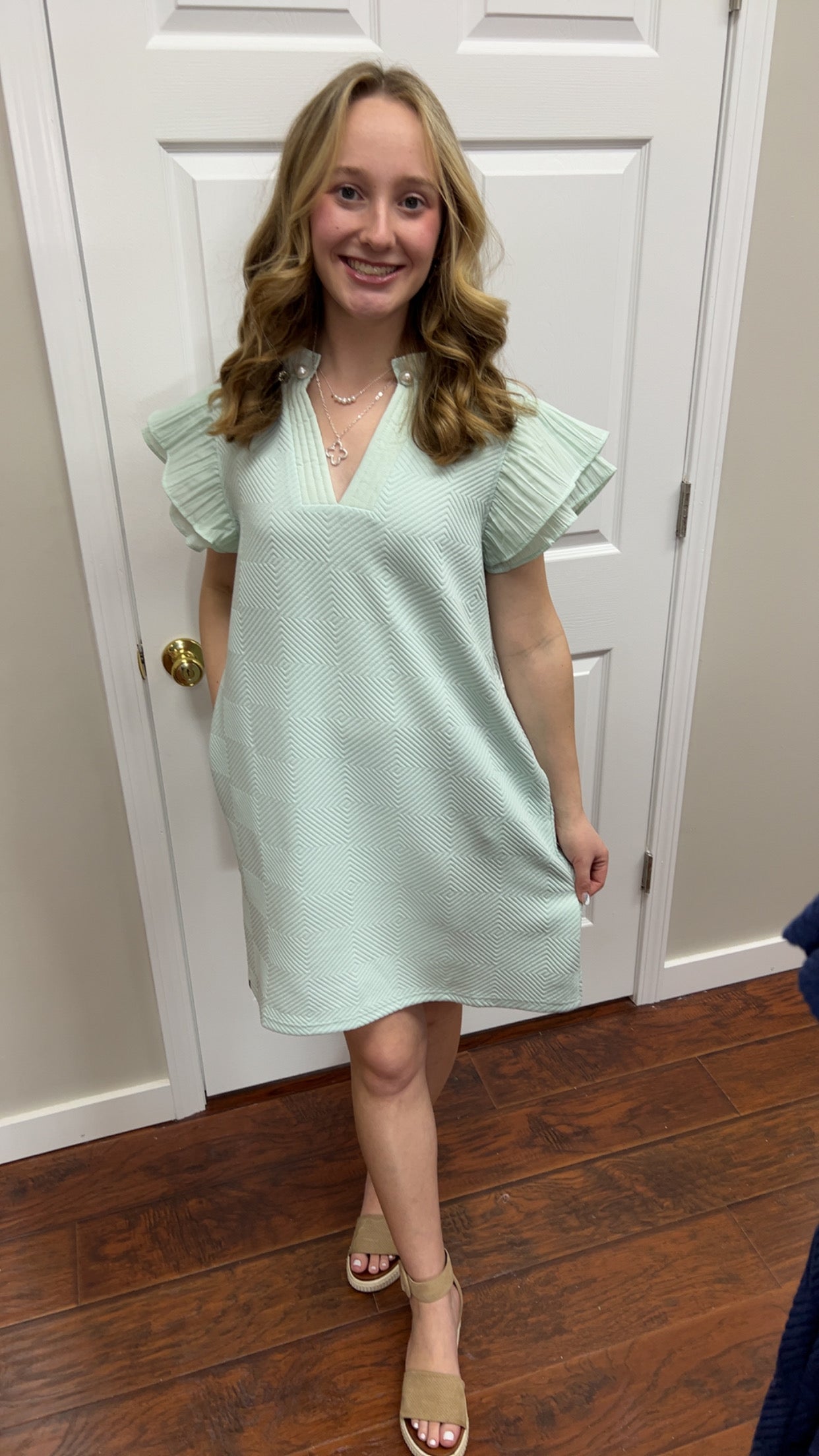 Seafoam Green Pearl Up Dress
