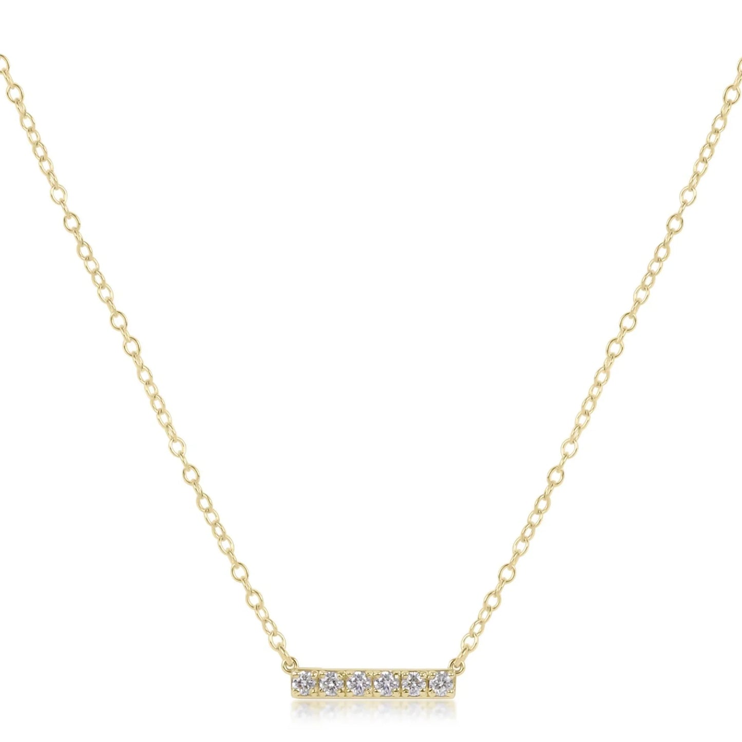 14kt gold and diamond significance bar necklace - six
