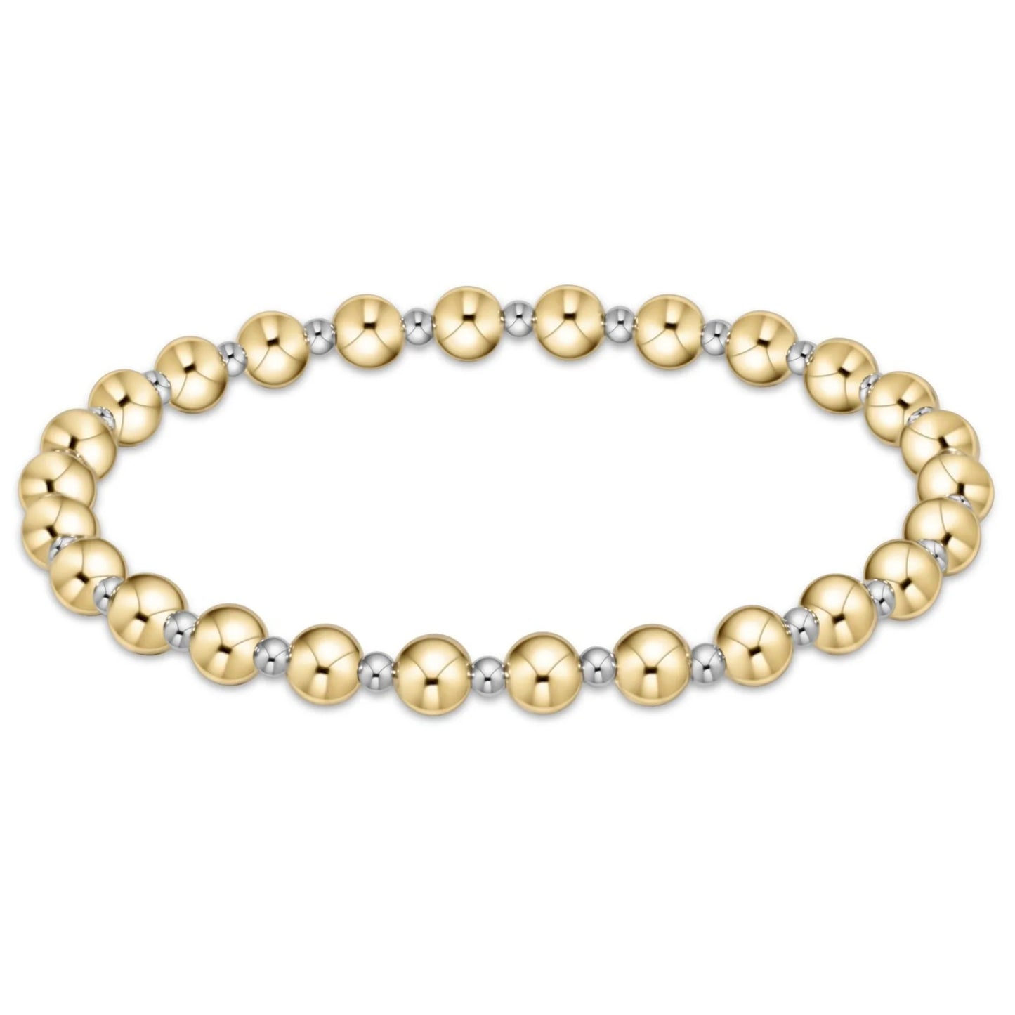 classic grateful pattern 4mm bead bracelet - mixed metal