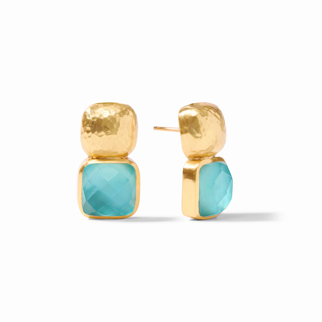Julie Vos Catalina Earrings Iridescent Bahamian Blue