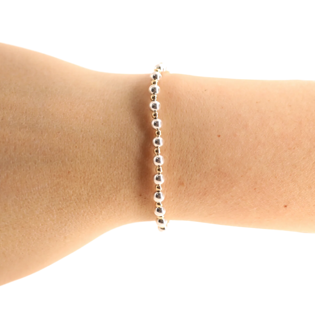 Beaded Blondes Katy Mixed Metal Silver with Gold Bracelet