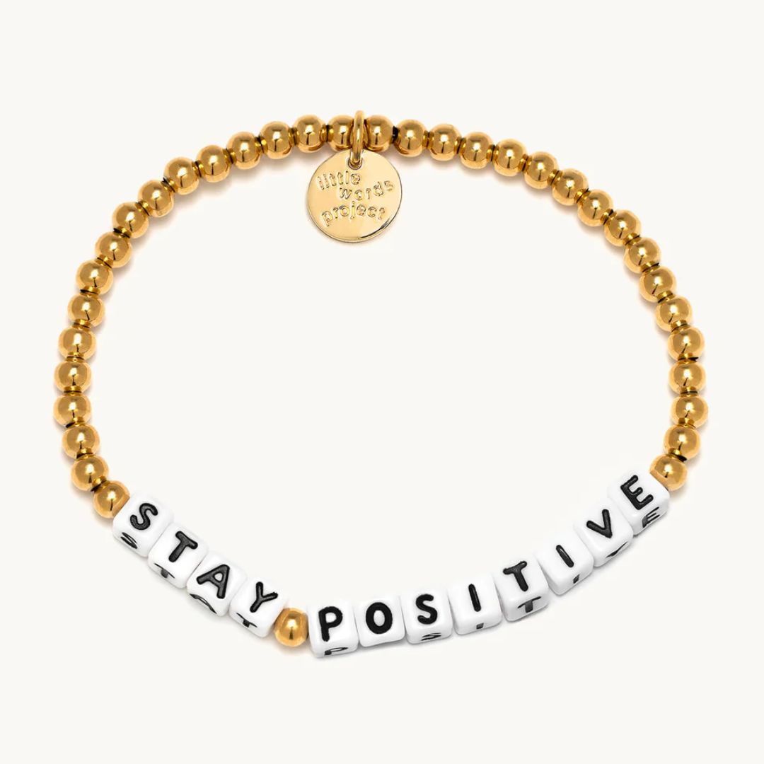 Stay Positive- Gold Plated Bead Pattern: Gold Plated