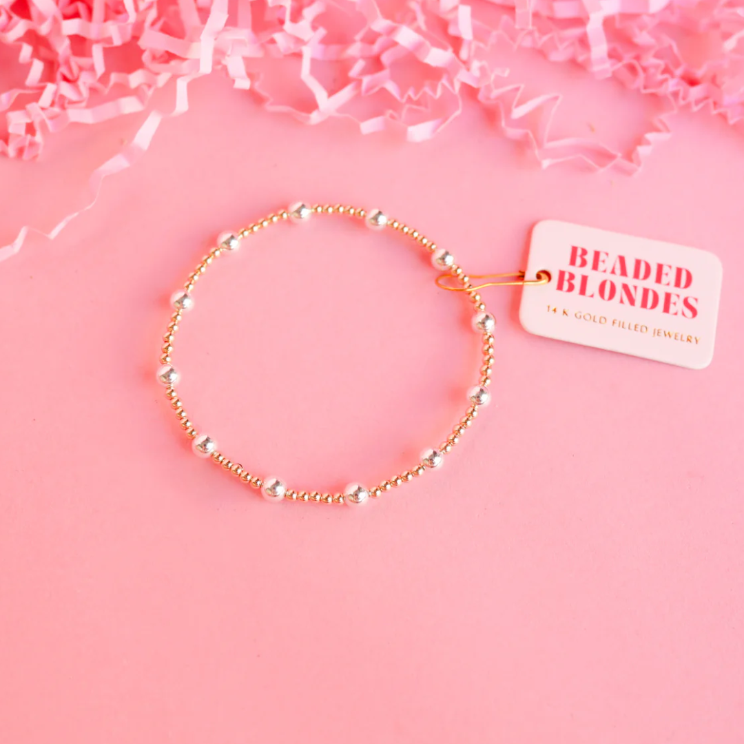 Beaded Blondes Lively Gold with Silver Bracelet