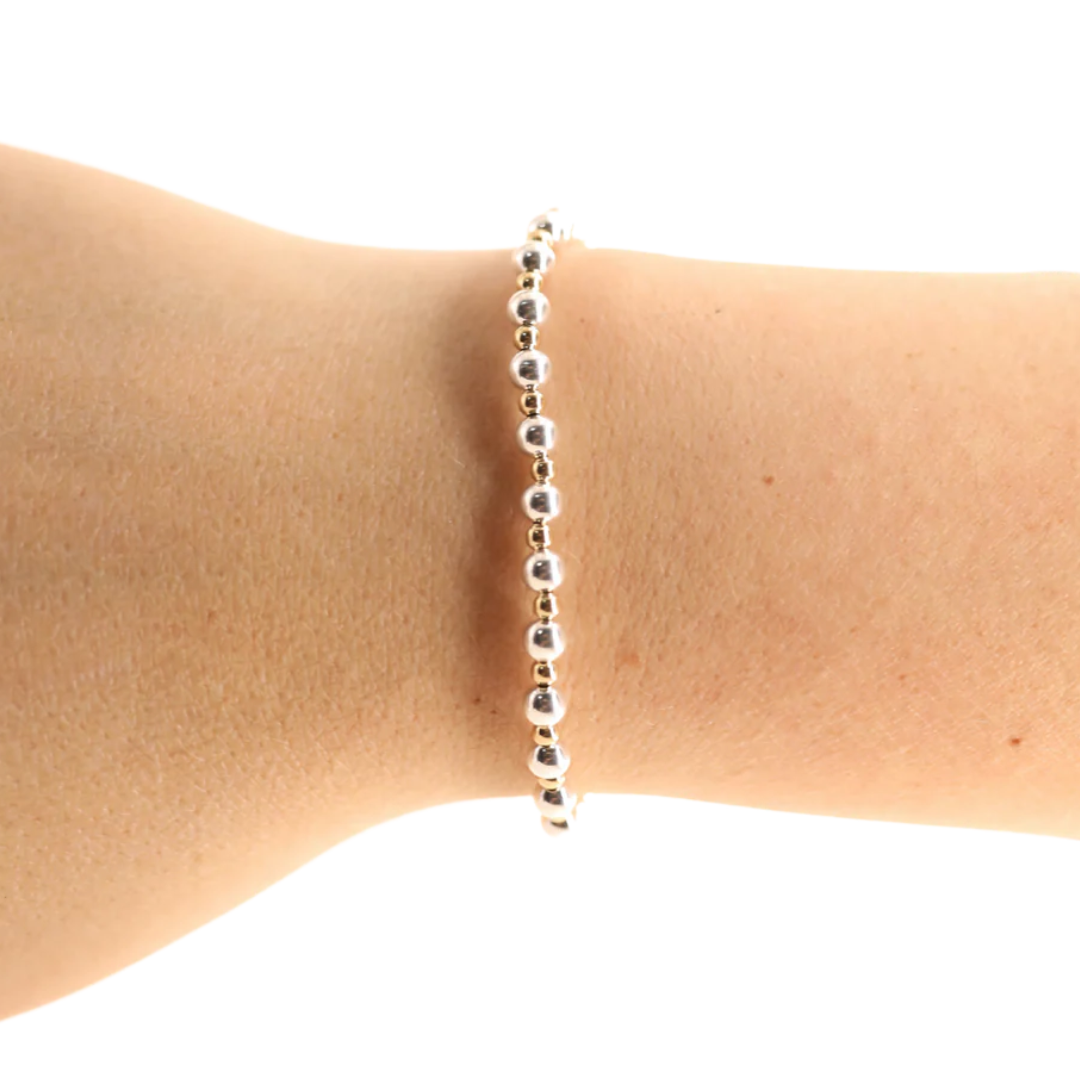 Beaded Blondes Mini Katy Silver with Gold Bracelet
