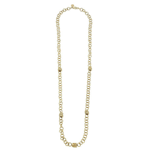 Long Linked Bead Chain Necklace