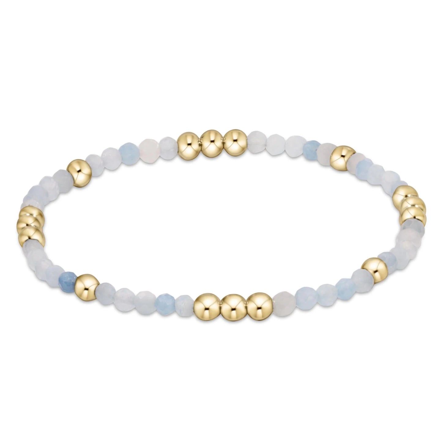 worthy pattern 3mm bead bracelet - aquamarine regular
