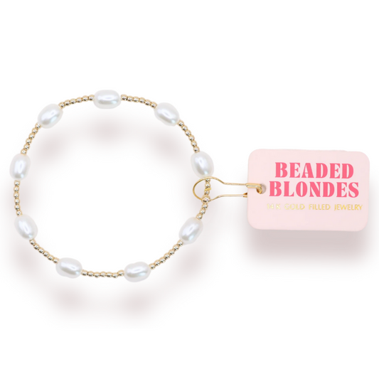 Dainty Ellie Pearl Bracelet in Gold