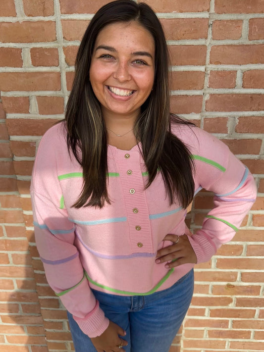 Pretty In Pastels Pink Sweater