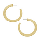 Gold Textured Open Circle Hoop Earrings