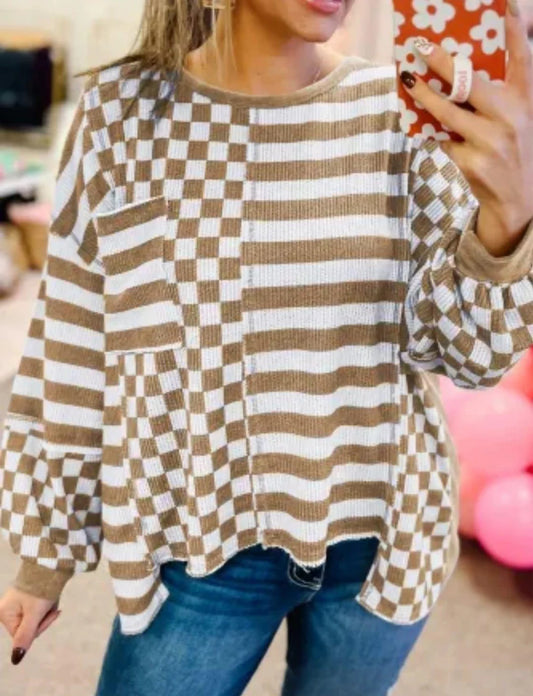 Checkered Chick Top Plus