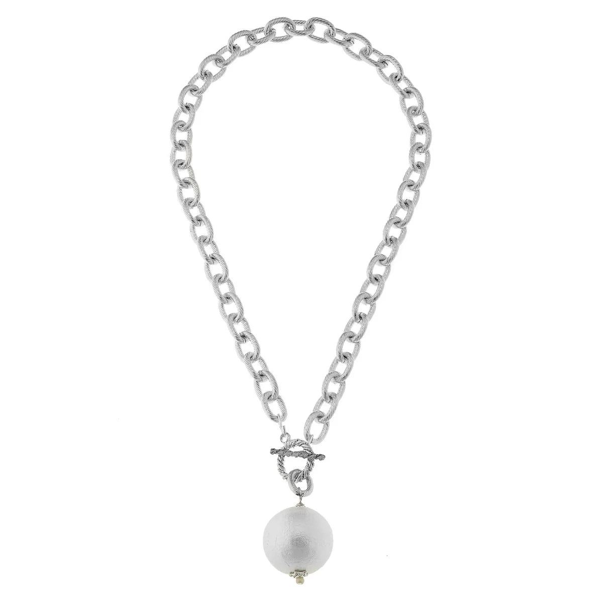 Cotton Pearl Toggle Necklace