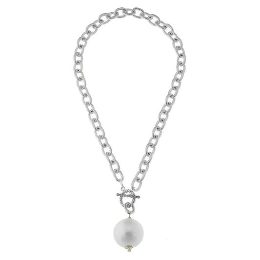 Cotton Pearl Toggle Necklace