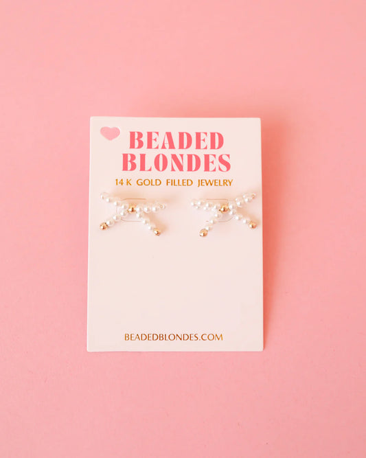 Pearl Bow Earrings