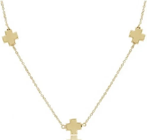 enewton 17" Choker Simplicity Chain Gold- Signature Cross Gold