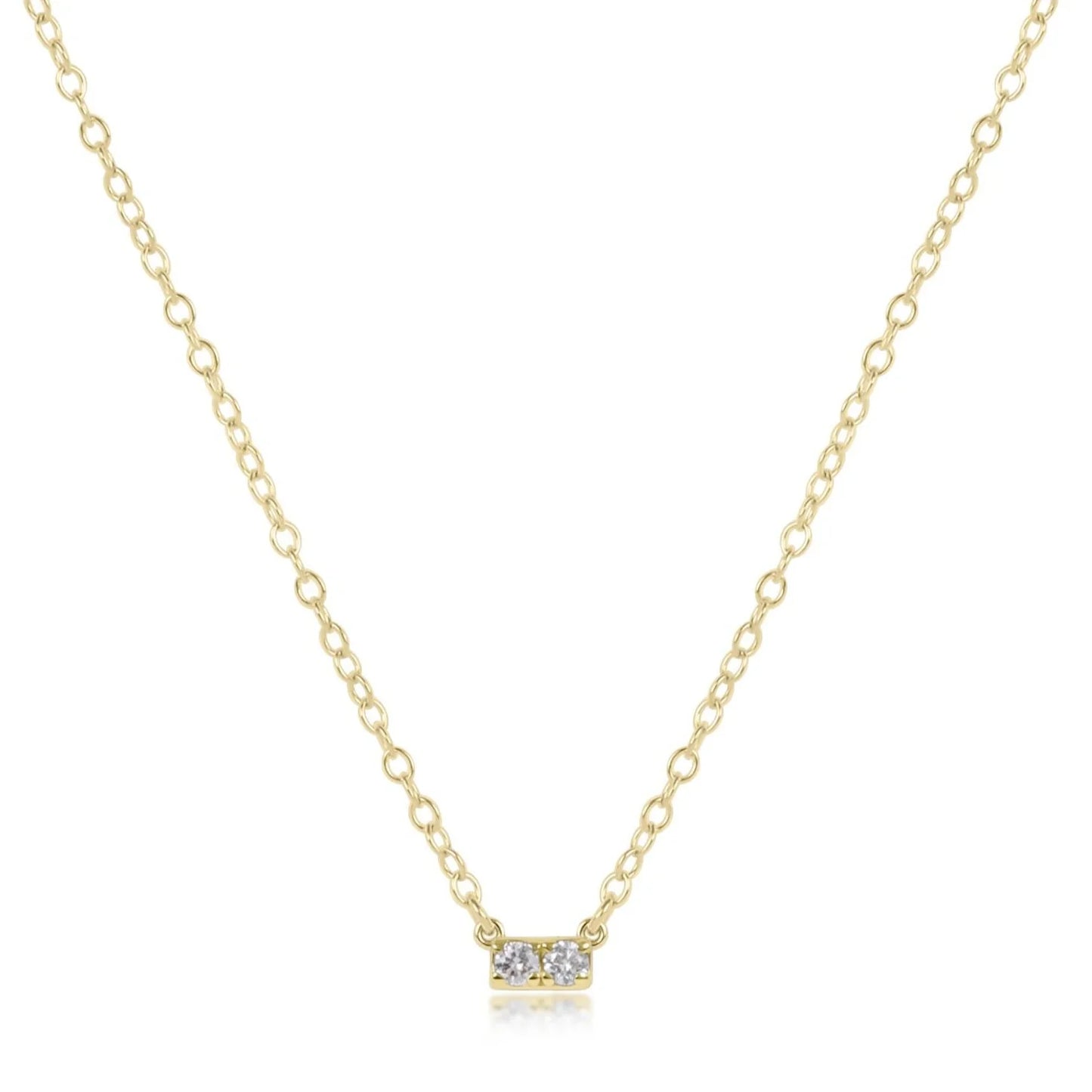 14kt gold and diamond significance bar necklace - two