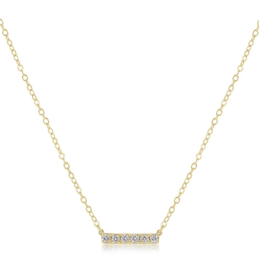 14kt gold and diamond significance bar necklace - six