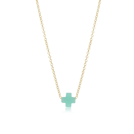 16" necklace gold - signature cross Mint