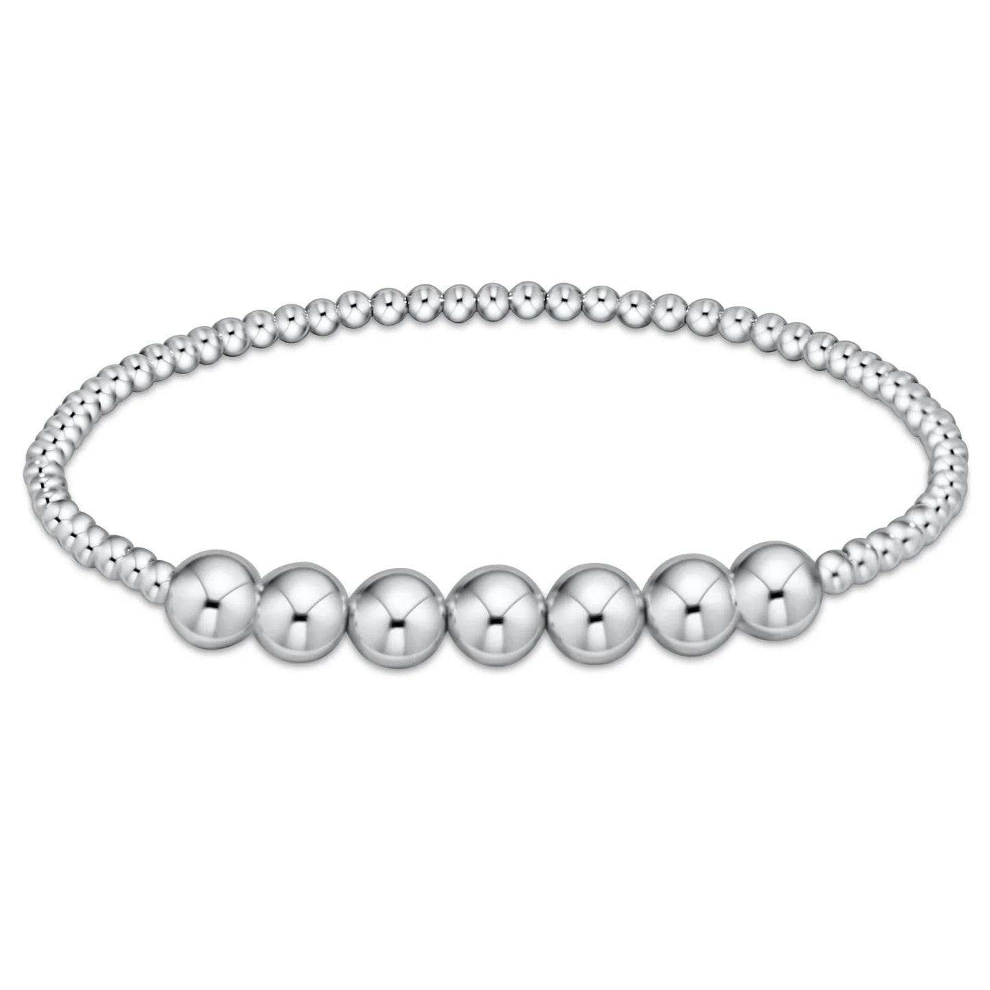 classic sterling beaded bliss 3mm bead bracelet - 6mm sterling