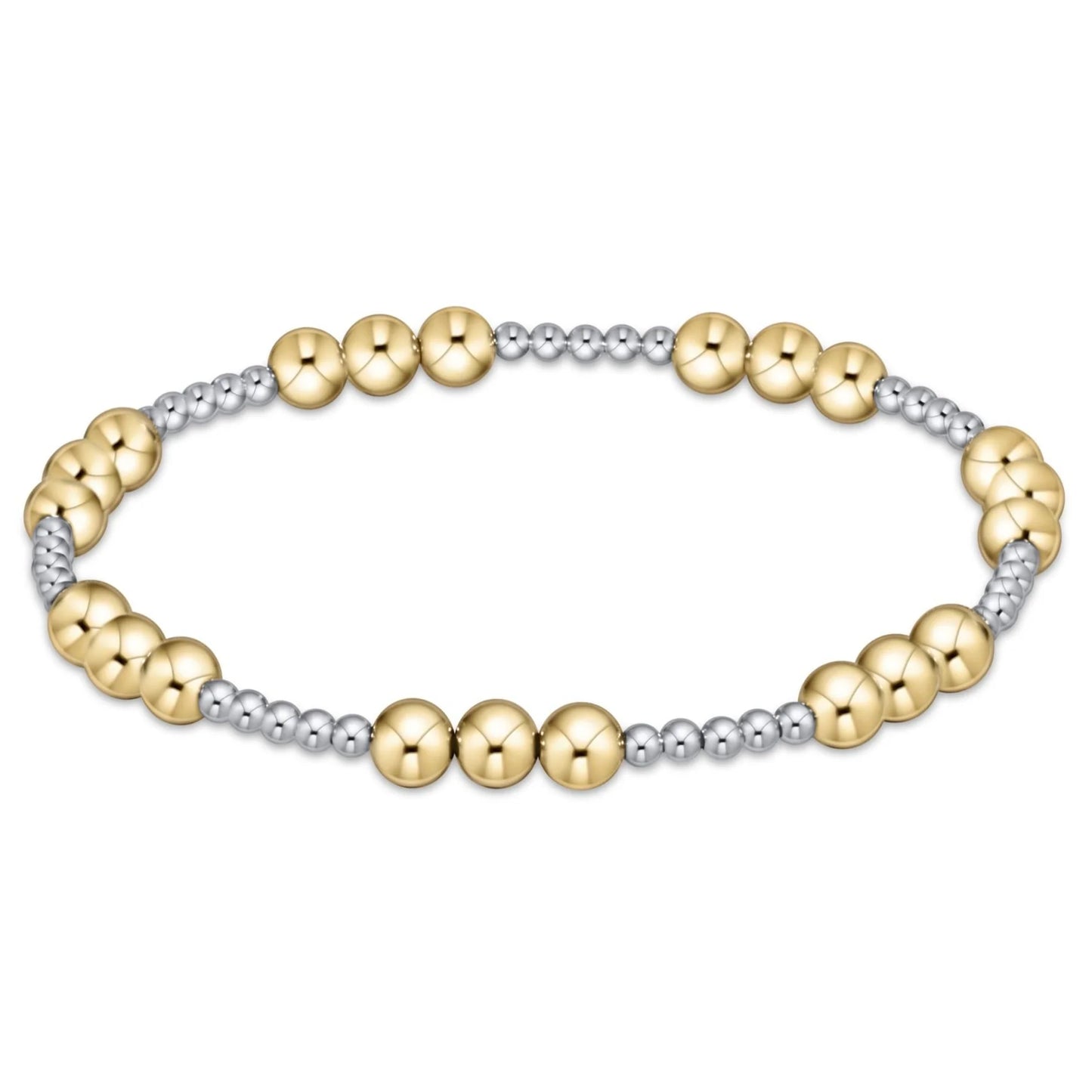 classic joy pattern 5mm bead enewton bracelet - mixed metal Extend