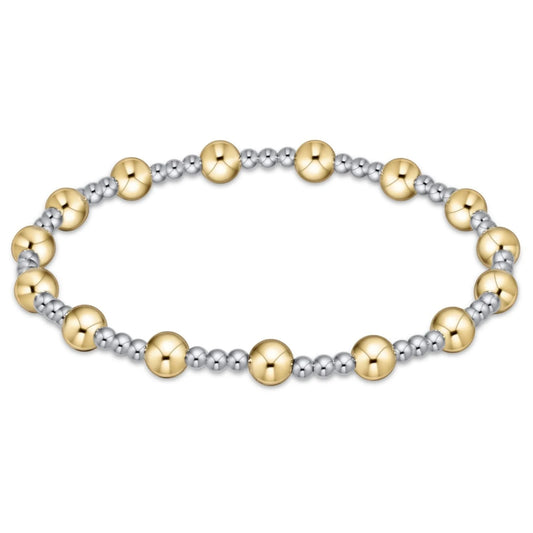 classic sincerity pattern 5mm enewton bead bracelet - mixed metal Extend