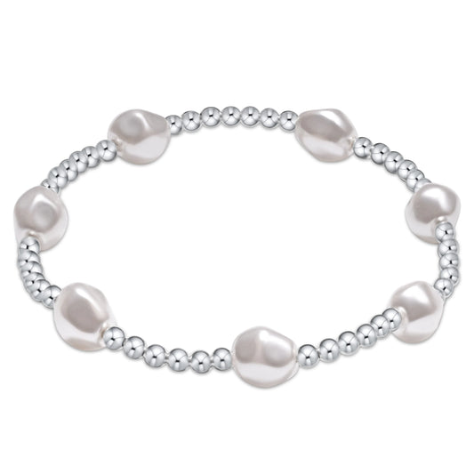 admire sterling 3mm bead bracelet - pearl