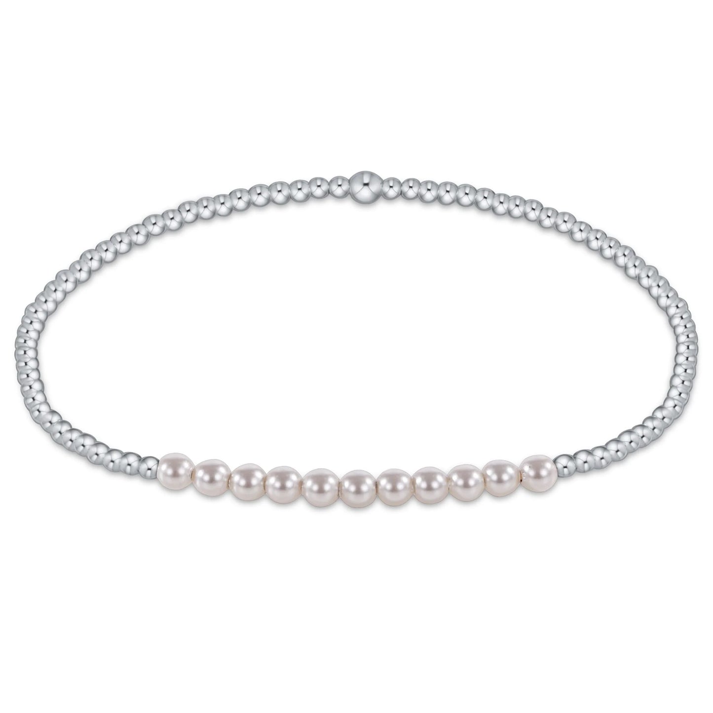 sterling bliss 2mm bead bracelet - pearl