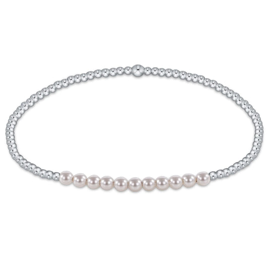 sterling bliss 2mm bead bracelet - pearl