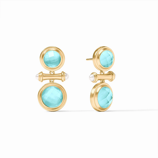 Julie Vos Bamboo Midi Earring Iridescent Bahamian Blue