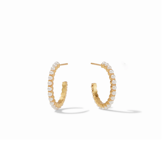 Julie Vos Juliet Pearl Hoop Earrings