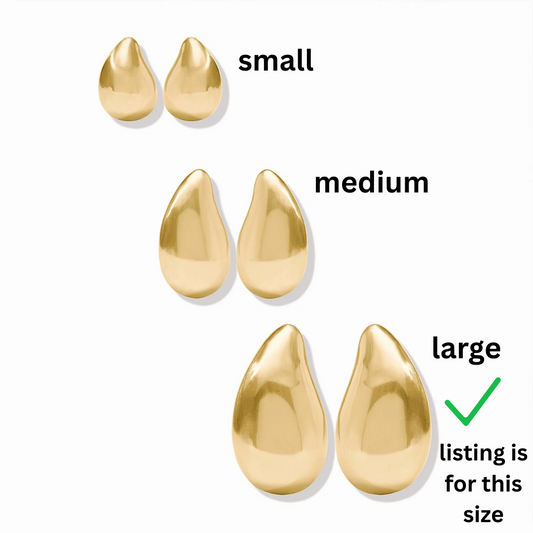 Julie Vos Wave Earring Gold One Pair Large Size
