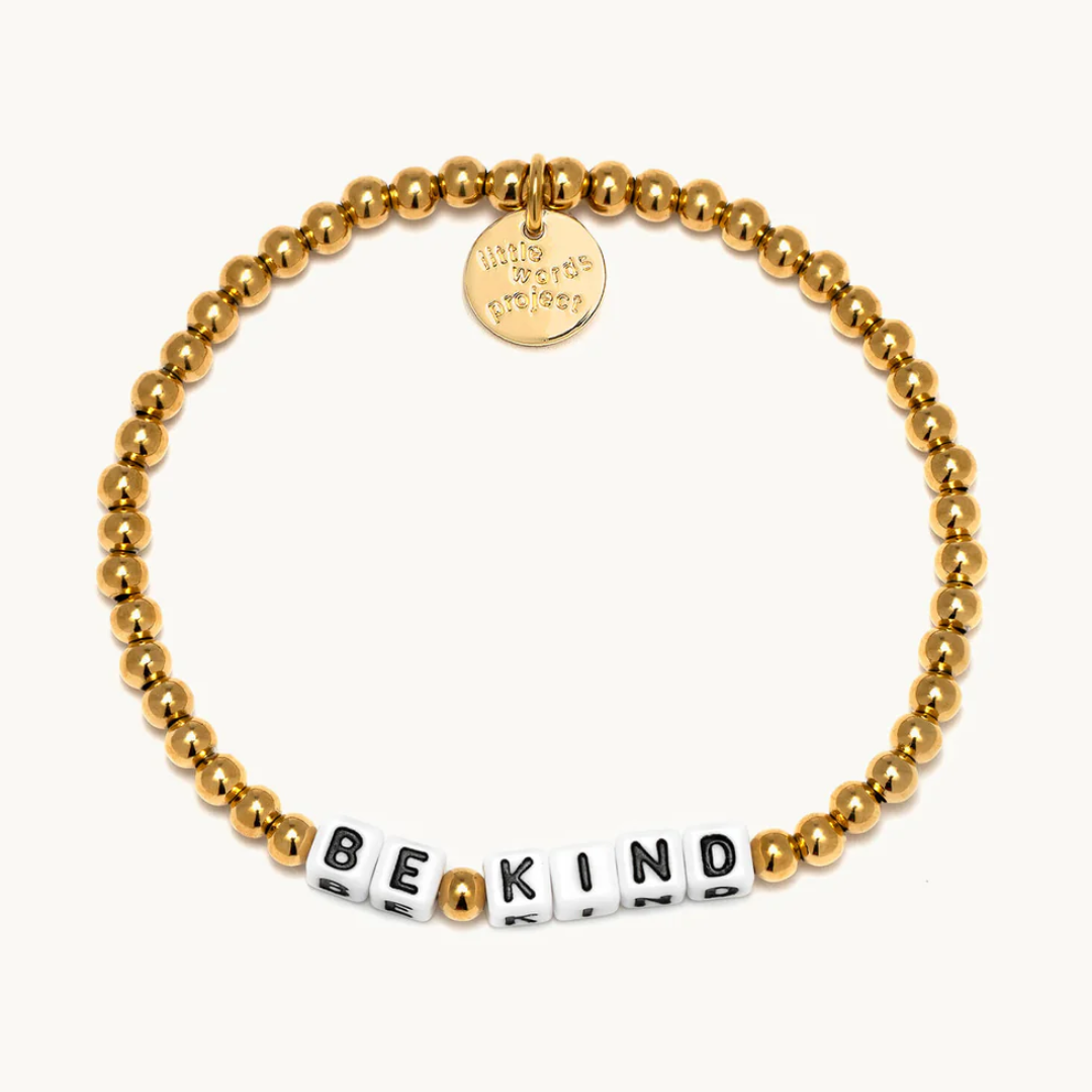 Be Kind- Gold Plated Bracelet Bead Pattern: Gold Plated