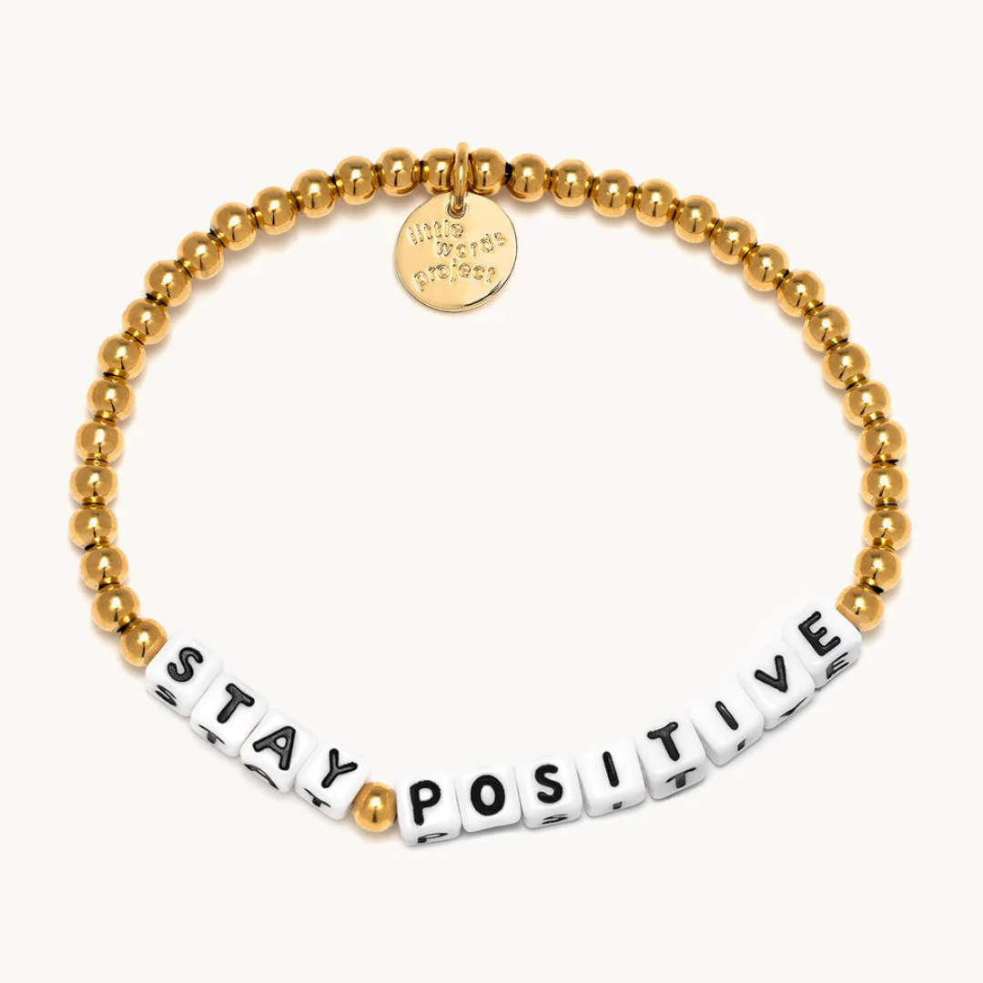 Stay Positive- Gold Plated  Bead Pattern: Gold Plated