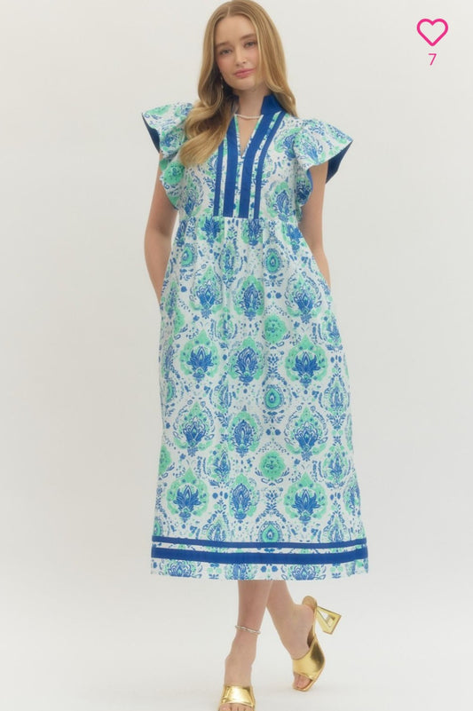 Blue Botanic Dress