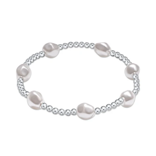 admire sterling 3mm bead bracelet - pearl