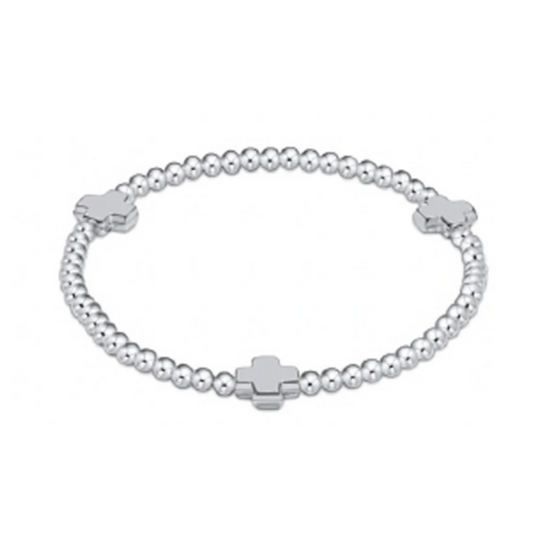 enewton "Signature Cross" Sterling Pattern 4mm Bead Bracelet-Sterling silver