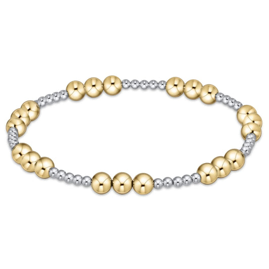 extend classic joy pattern 6mm bead bracelet - mixed metal