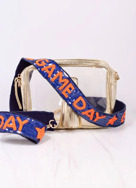 Game Day Spirit Sequin Strap NAVY ORANGE