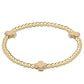 extend signature cross gold pattern 3mm bead bracelet - gold