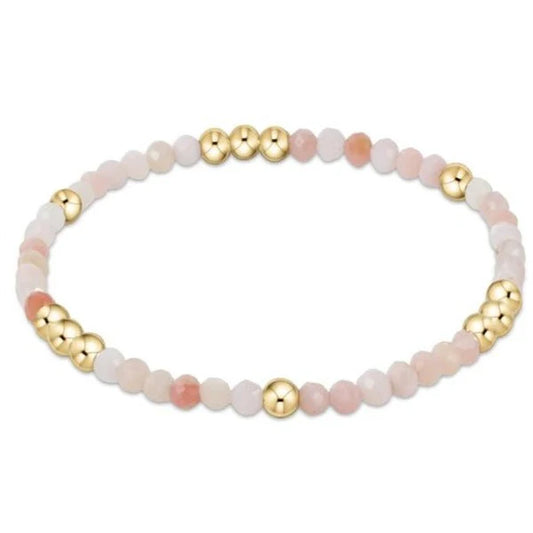 worthy pattern 3mm bead bracelet - pink opal